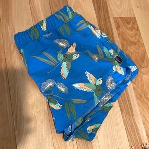 Patagonia Barely Baggies— Medium, Blue Parrot Print
